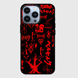 Чехол для iPhone 13 Pro БЕРСЕРК ПАТТЕРН СИМВОЛИКА КЛЕЙМО, цвет: 3D-черный