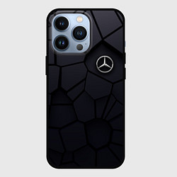 Чехол для iPhone 13 Pro Мерседес 3D плиты, цвет: 3D-черный
