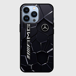 Чехол для iPhone 13 Pro Mercedes AMG 3D плиты, цвет: 3D-черный