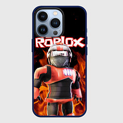 Чехол для iPhone 13 Pro ROBLOX FIRE РОБЛОКС ОГОНЬ ПОЖАРНЫЙ, цвет: 3D-тёмно-синий