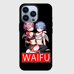 Чехол для iPhone 13 Pro Рем и рам вайфу Re zero ahegao, цвет: 3D-черный