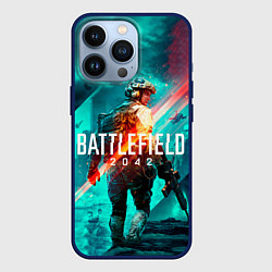 Чехол для iPhone 13 Pro Battlefield 2042 игровой арт, цвет: 3D-тёмно-синий