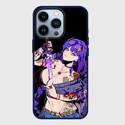 Чехол для iPhone 13 Pro Сегун Райден балл модная с мечом genshin impact, цвет: 3D-тёмно-синий