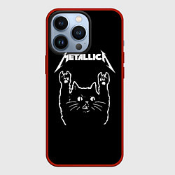 Чехол для iPhone 13 Pro Meowtallica, цвет: 3D-красный