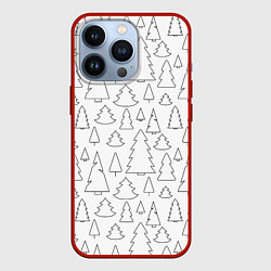 Чехол для iPhone 13 Pro Простые елочки, цвет: 3D-красный
