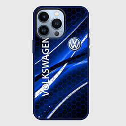 Чехол для iPhone 13 Pro VOLKSWAGEN LOGO SPORT, цвет: 3D-тёмно-синий