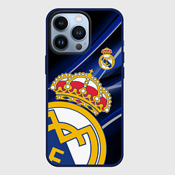 Чехол для iPhone 13 Pro РЕАЛ МАДРИД ГЕОМЕТРИЯ СПОРТ, цвет: 3D-тёмно-синий