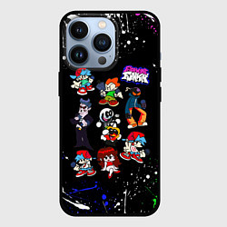 Чехол для iPhone 13 Pro FNF ГЕРОИ ИГРЫ, БРЫЗГИ КРАСОК, ГРАФФИТИ ЛОГО, цвет: 3D-черный