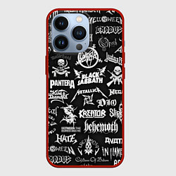 Чехол для iPhone 13 Pro ЛОГОТИПЫ МЕТАЛ ГРУПП METAL BANDS LOGO, цвет: 3D-красный