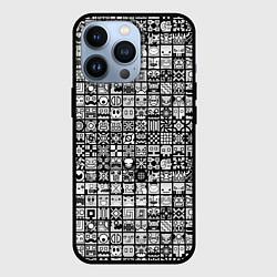 Чехол для iPhone 13 Pro Geometry Dash: BW Pattern, цвет: 3D-черный