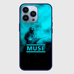 Чехол для iPhone 13 Pro Мэттью Беллами бирюзовый туман Muse, цвет: 3D-тёмно-синий
