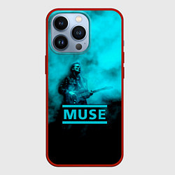 Чехол для iPhone 13 Pro Мэттью Беллами бирюзовый туман Muse, цвет: 3D-красный