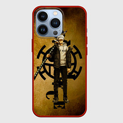 Чехол для iPhone 13 Pro Трафальгар Ло One Piece c нодати, цвет: 3D-красный