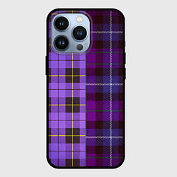 Чехол для iPhone 13 Pro Purple Checkered, цвет: 3D-черный