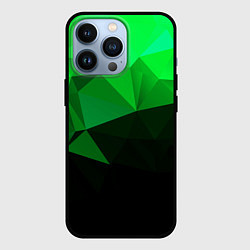Чехол для iPhone 13 Pro Изумрудный Зеленый Геометрия, цвет: 3D-черный
