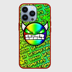 Чехол для iPhone 13 Pro Geometry Dash: Acid Green, цвет: 3D-красный