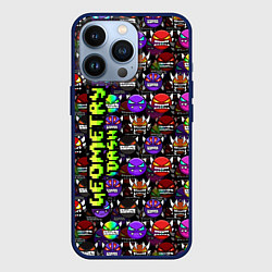 Чехол для iPhone 13 Pro Geometry Dash: Heroes, цвет: 3D-тёмно-синий