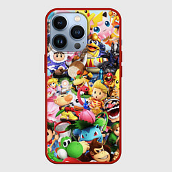 Чехол для iPhone 13 Pro SUPER SMASH BROS ГЕРОИ ИГРЫ, цвет: 3D-красный