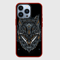Чехол для iPhone 13 Pro ЭТНИЧЕСКАЯ ЛИСА FOX ABSTRACT, цвет: 3D-красный