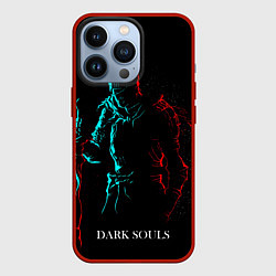 Чехол для iPhone 13 Pro Dark Souls NEON Силуэт, цвет: 3D-красный