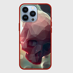 Чехол для iPhone 13 Pro Геометрические Черепа, цвет: 3D-красный