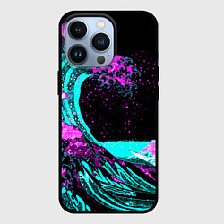 Чехол для iPhone 13 Pro НЕОНОВАЯ ЯПОНИЯ, ВОЛНА, ФУДЗИЯМА NEON JAPAN, цвет: 3D-черный