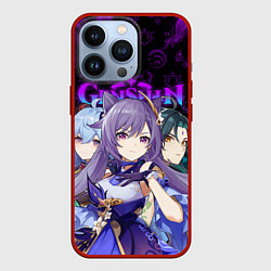Чехол для iPhone 13 Pro GENSHIN IMPACT ГЕРОИНИ В НЕОНОВОМ ОГНЕ NEON FIRE, цвет: 3D-красный