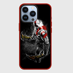 Чехол для iPhone 13 Pro БОГ ВОЙНЫ С МЕЧАМИ, КРАТОС, цвет: 3D-красный