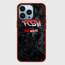 Чехол для iPhone 13 Pro Born to be red-white, цвет: 3D-красный