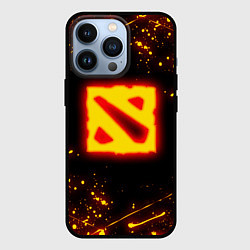 Чехол для iPhone 13 Pro DOTA 2 FIRE LOGO ДОТА 2 ОГНЕННЫЙ ЛОГО, цвет: 3D-черный