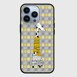 Чехол для iPhone 13 Pro Милая жирафа в шарфе, цвет: 3D-черный