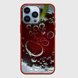 Чехол для iPhone 13 Pro Сочная вишня под водой, цвет: 3D-красный