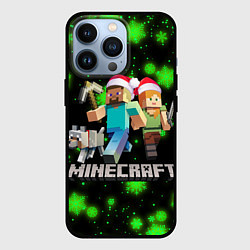 Чехол для iPhone 13 Pro НОВОГОДНИЙ MINECRAFT ГЕРОИ ИГРЫ, цвет: 3D-черный