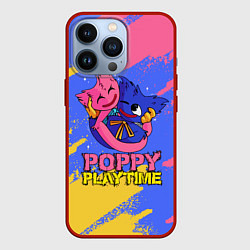 Чехол для iPhone 13 Pro Huggy Wuggy and Kissy Missy Poppy Playtime, цвет: 3D-красный