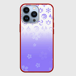 Чехол для iPhone 13 Pro GENSHIN IMPACT SYMBOL PATTERN SAKURA САКУРА, цвет: 3D-красный