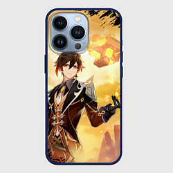 Чехол для iPhone 13 Pro ЧЖУН ЛИ ОРДЕР ГЕНШИН ИМПАКТ, цвет: 3D-тёмно-синий