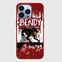 Чехол для iPhone 13 Pro BLOOD BLACK AND WHITE BENDY AND THE INK MACHINE, цвет: 3D-красный