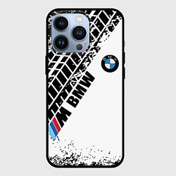 Чехол для iPhone 13 Pro BMW следы шин, цвет: 3D-черный