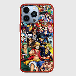 Чехол для iPhone 13 Pro ВСЕ ГЕРОИ АНИМЕ ВАН ПИС ALL HEROES ONE PIECE, цвет: 3D-красный