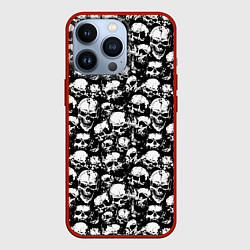 Чехол для iPhone 13 Pro Screaming skulls, цвет: 3D-красный