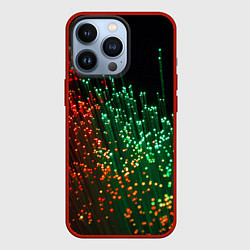 Чехол для iPhone 13 Pro Неоновые светящиеся палочки, цвет: 3D-красный