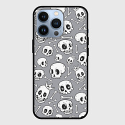 Чехол для iPhone 13 Pro Skulls & bones, цвет: 3D-черный