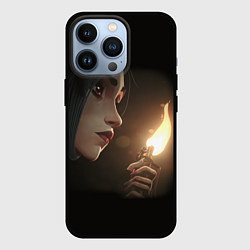 Чехол для iPhone 13 Pro Arcane - League Of Legends Jinx с огнем, цвет: 3D-черный