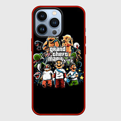 Чехол для iPhone 13 Pro Mario x GTA, цвет: 3D-красный