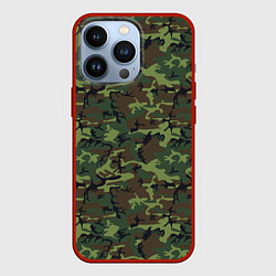 Чехол для iPhone 13 Pro Камуфляж Нато Вудленд woodland, цвет: 3D-красный