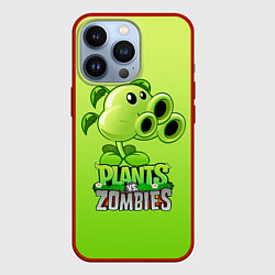 Чехол для iPhone 13 Pro Lants vs Zombies - Тристрел, цвет: 3D-красный