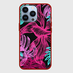 Чехол для iPhone 13 Pro Папоротниковый неон, цвет: 3D-красный