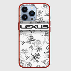 Чехол для iPhone 13 Pro LEXUS BIG EMBLEMA PATTERN, цвет: 3D-красный