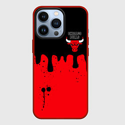 Чехол для iPhone 13 Pro Chicago Bulls Чикаго Буллз Логотип, цвет: 3D-красный