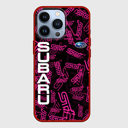 Чехол для iPhone 13 Pro SUBARU STI PATTERN, цвет: 3D-красный